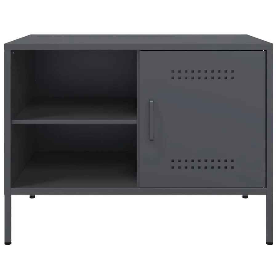 Meuble TV anthracite 68x39x50,5 cm acier - 6