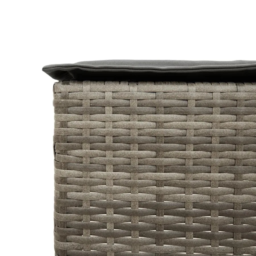 Ensemble de bar de jardin 7 pcs avec coussins gris poly rotin - 6