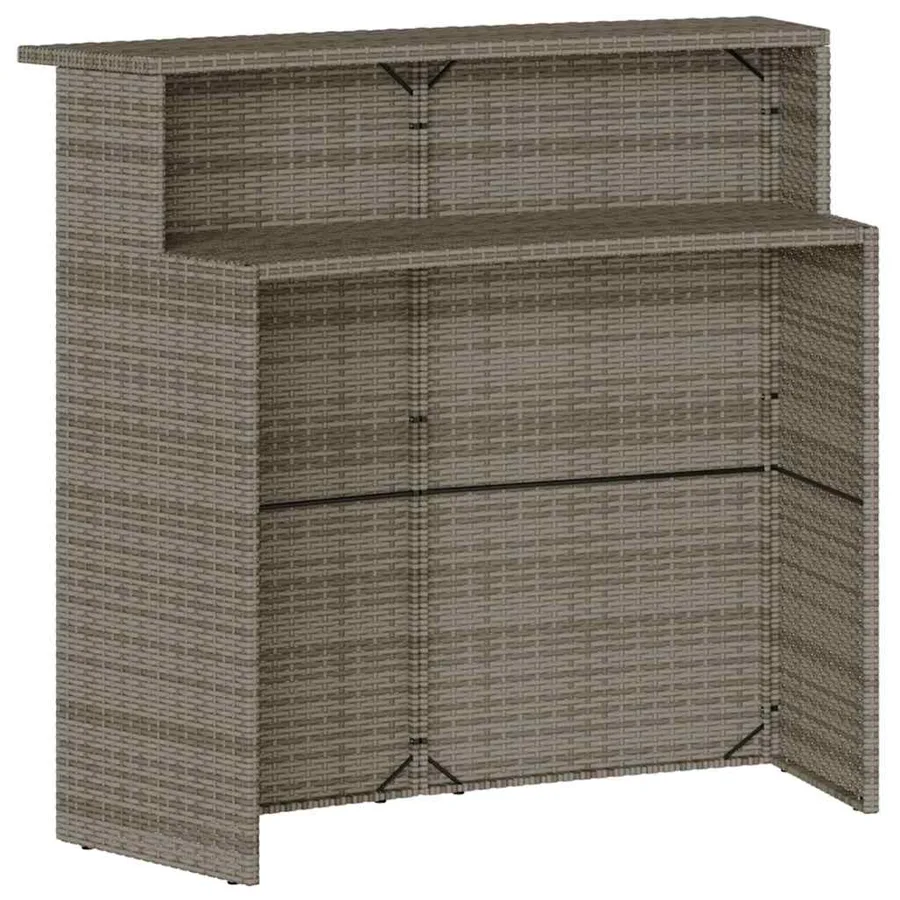 Ensemble de bar de jardin 3 pcs et coussins gris résine tressée - 5