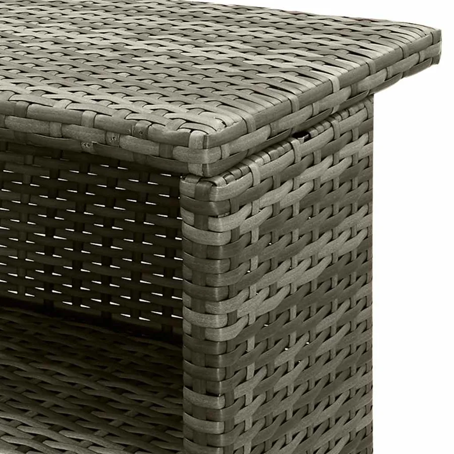 Ensemble de bar de jardin 3 pcs et coussins gris résine tressée - 7