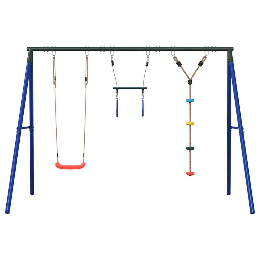 Jeu d'extérieur avec balançoire, trapèze et corde à disque - 3