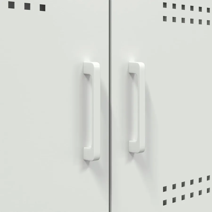 Meuble TV blanc 68x39x50,5 cm acier - 12