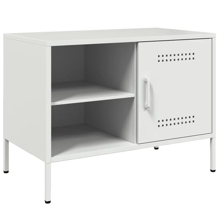 Meuble TV blanc 68x39x50,5 cm acier - 2