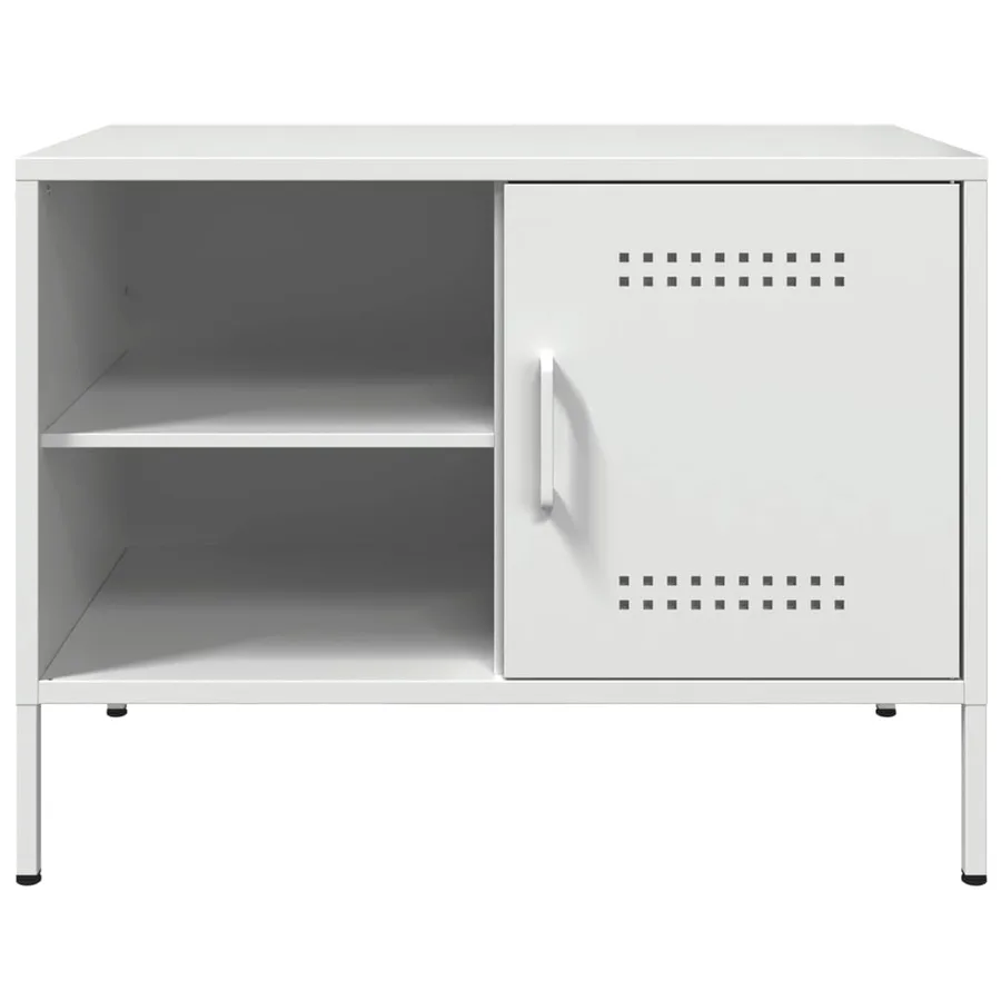 Meuble TV blanc 68x39x50,5 cm acier - 6