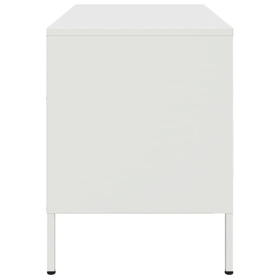 Meuble TV blanc 68x39x50,5 cm acier - 7