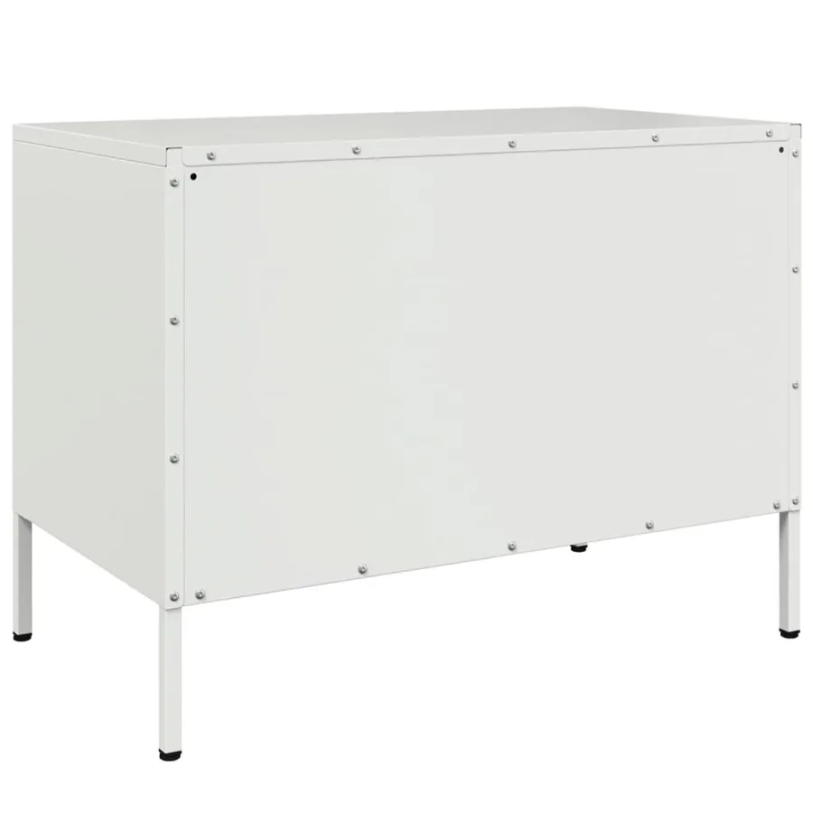 Meuble TV blanc 68x39x50,5 cm acier - 8