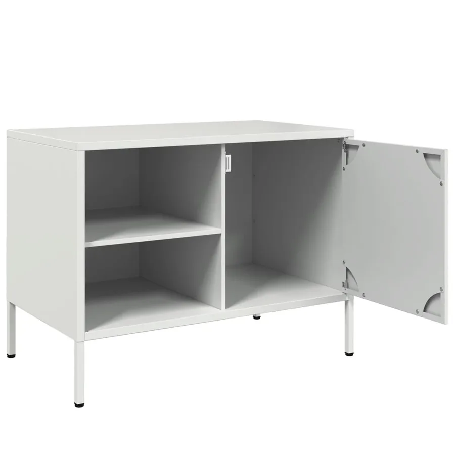 Meuble TV blanc 68x39x50,5 cm acier - 9