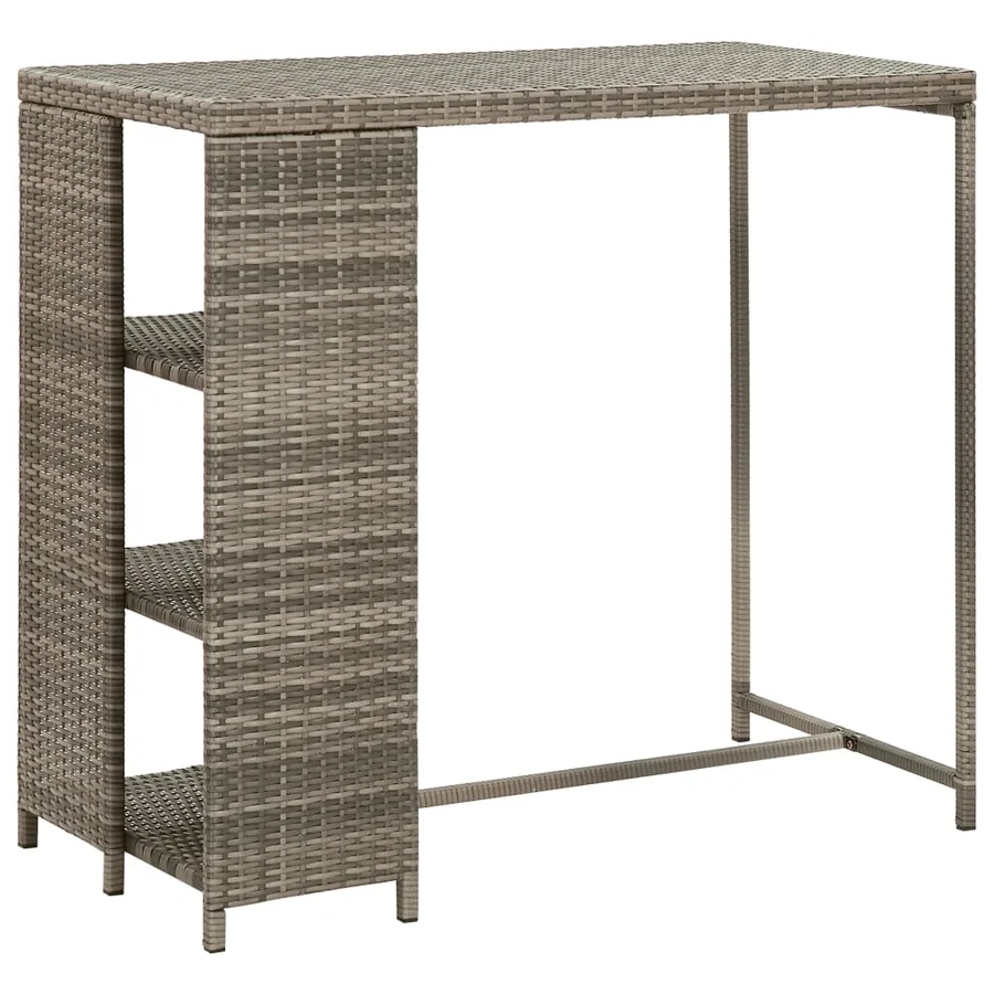 Ensemble de bar de jardin 5 pcs avec coussins gris poly rotin - 5