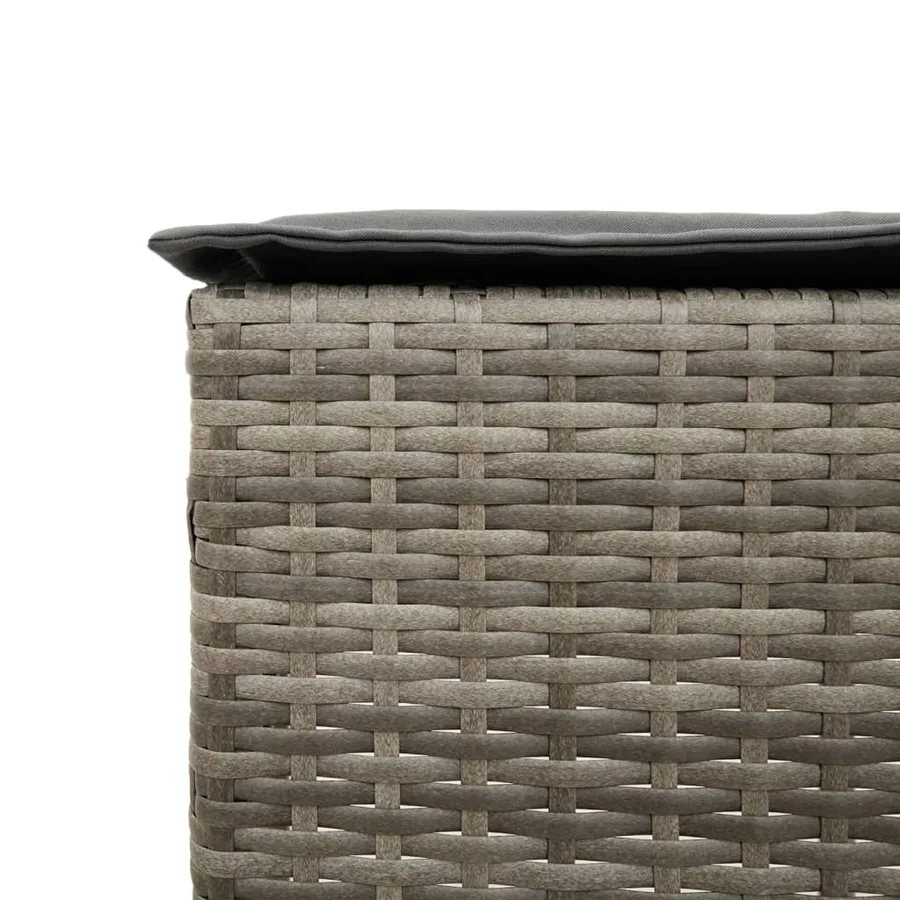 Ensemble de bar de jardin 5 pcs avec coussins gris poly rotin - 6