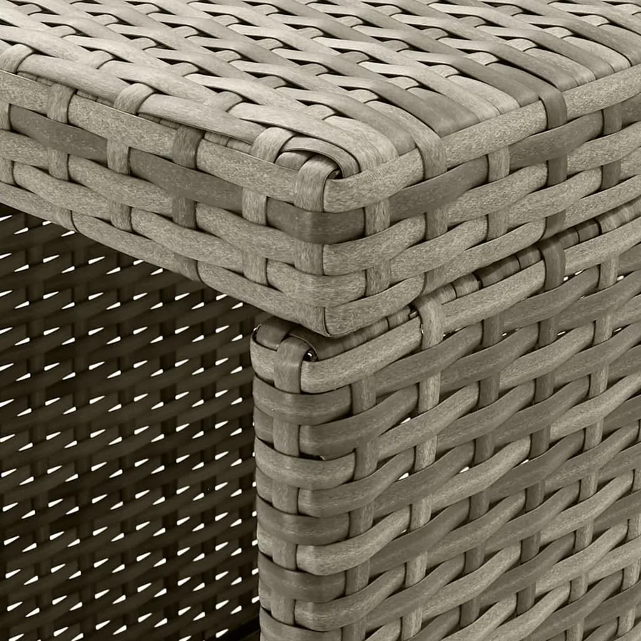 Ensemble de bar de jardin 5 pcs avec coussins gris poly rotin - 7