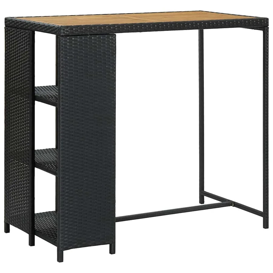 Ensemble de bar de jardin 5 pcs avec coussins noir poly rotin - 5