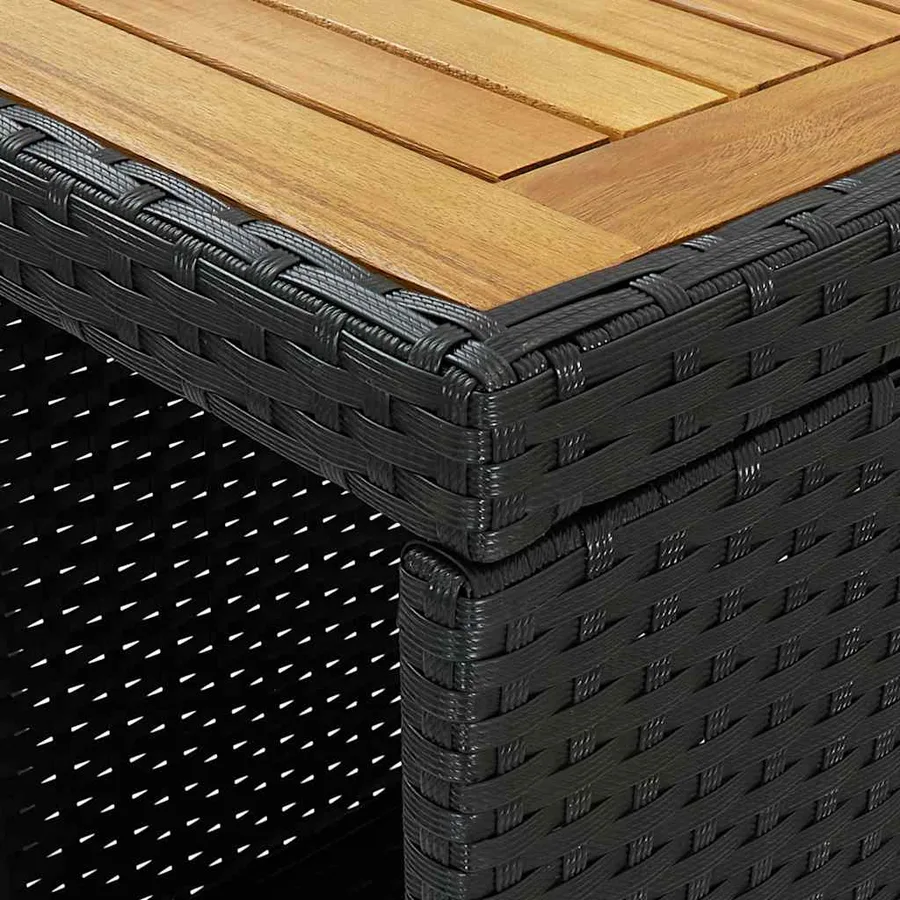 Ensemble de bar de jardin 5 pcs avec coussins noir poly rotin - 7