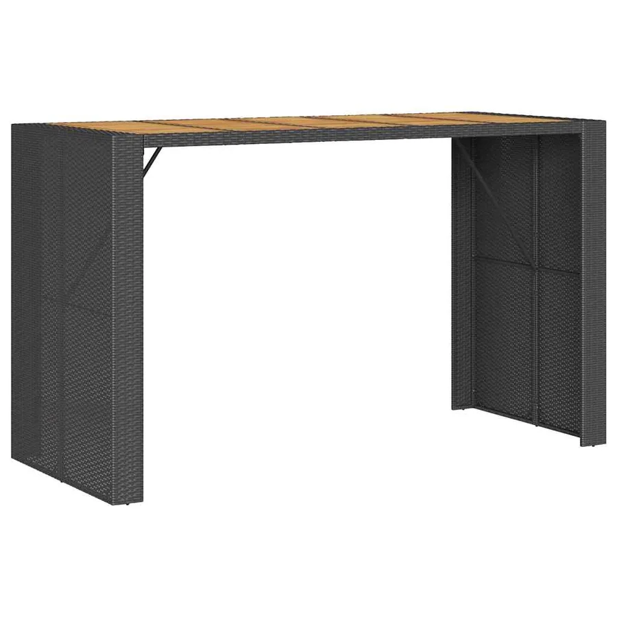 Ensemble de bar de jardin 9 pcs avec coussins noir poly rotin - 5