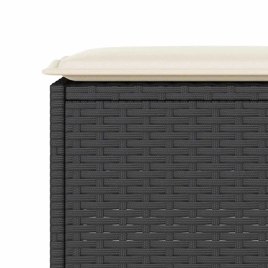 Ensemble de bar de jardin 9 pcs avec coussins noir poly rotin - 6