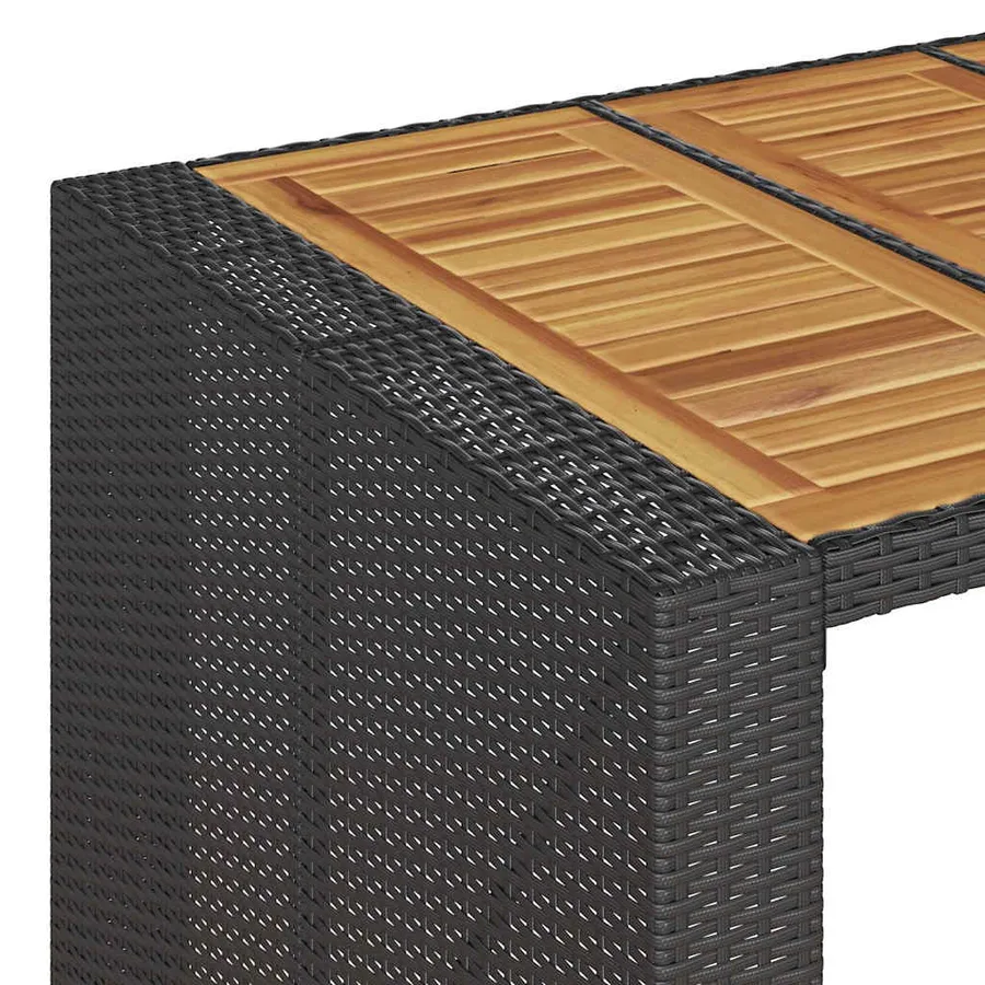 Ensemble de bar de jardin 9 pcs avec coussins noir poly rotin - 7