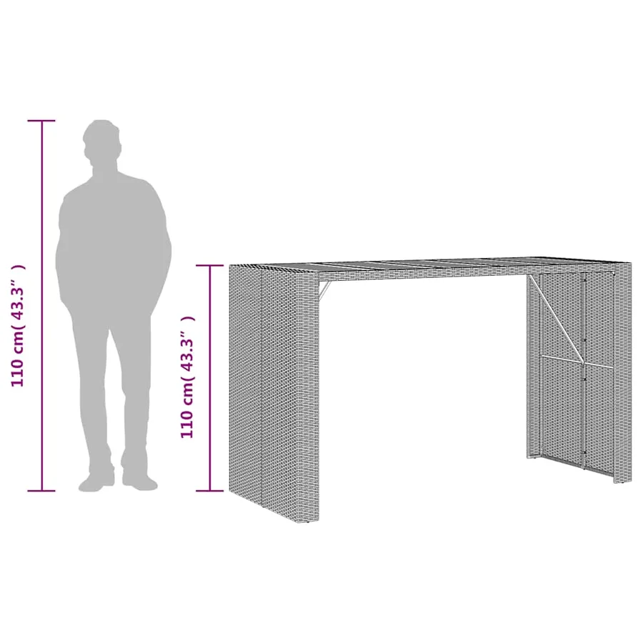 Ensemble de bar de jardin 9 pcs avec coussins noir poly rotin - 9