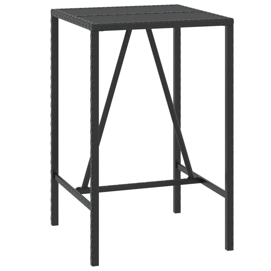 Ensemble de bar de jardin 3 pcs avec coussins noir poly rotin - 5