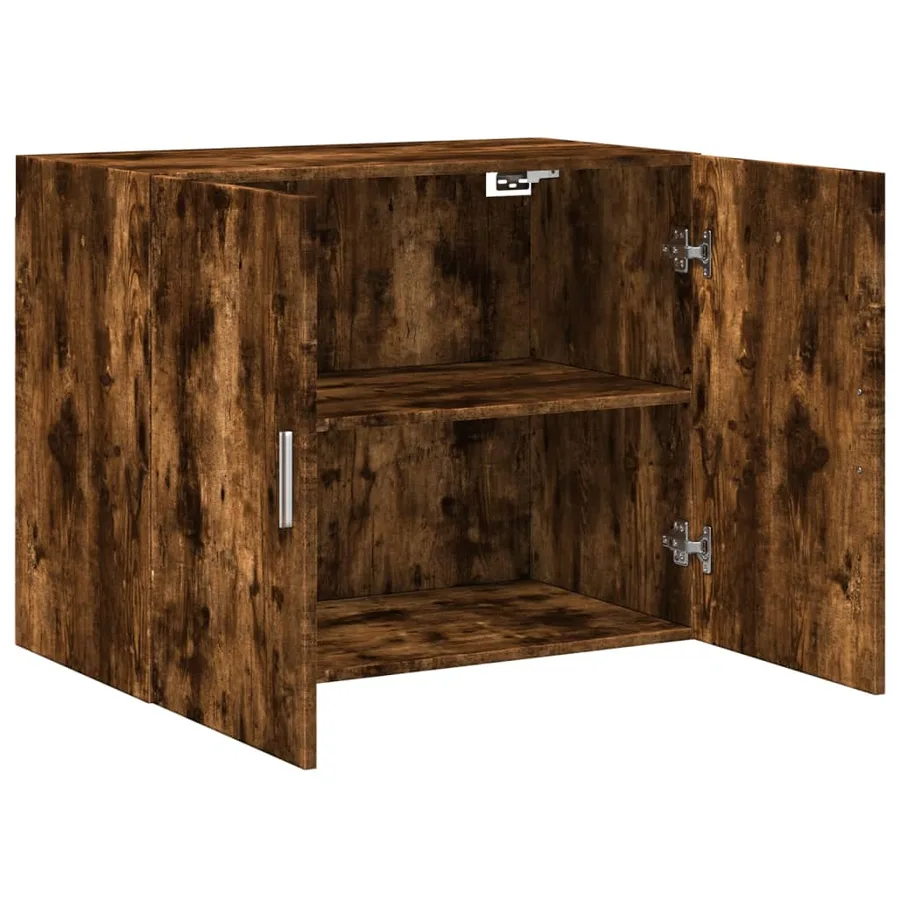 Armoire murale chêne fumé 80x42,5x64 cm bois d'ingénierie - 7