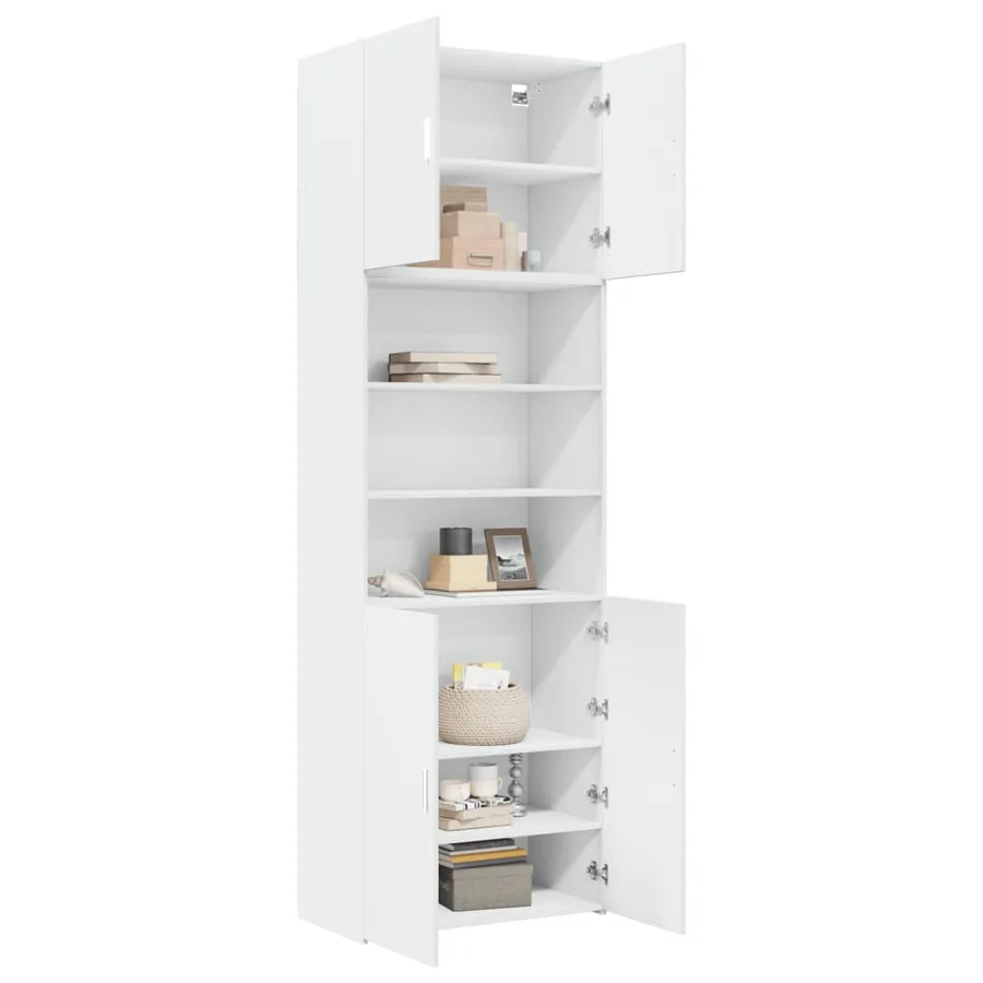 Buffet haut blanc 80x42,5x249 cm bois d'ingénierie - 3