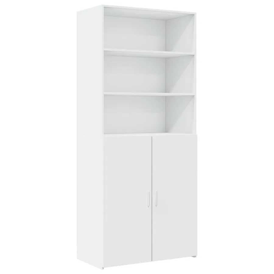 Buffet haut blanc 80x42,5x249 cm bois d'ingénierie - 4