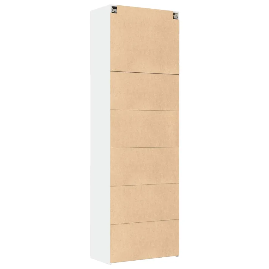 Buffet haut blanc 80x42,5x249 cm bois d'ingénierie - 8