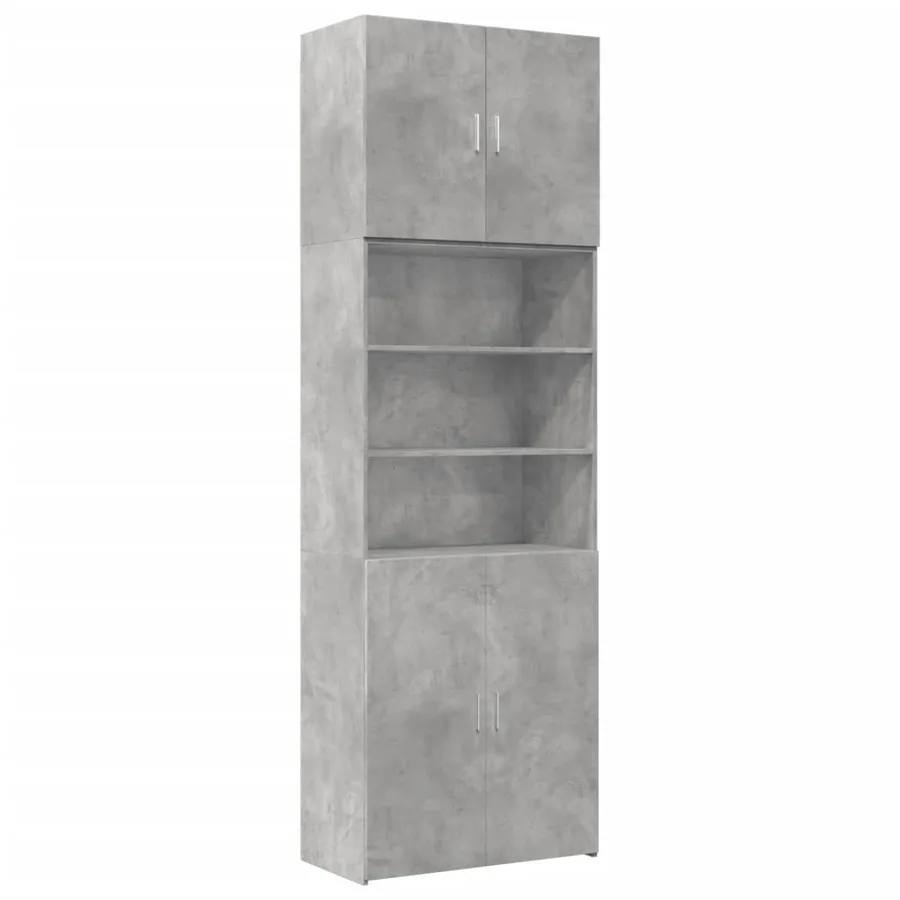 Buffet haut gris béton 80x42,5x249 cm bois d'ingénierie - 2