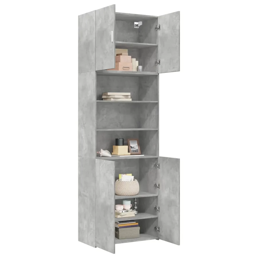 Buffet haut gris béton 80x42,5x249 cm bois d'ingénierie - 3