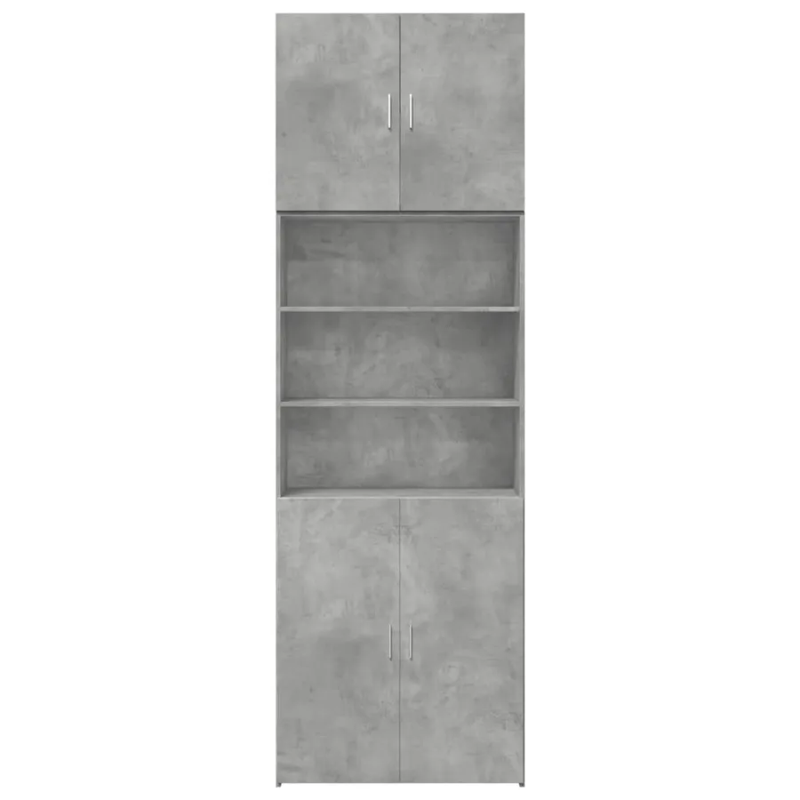 Buffet haut gris béton 80x42,5x249 cm bois d'ingénierie - 5