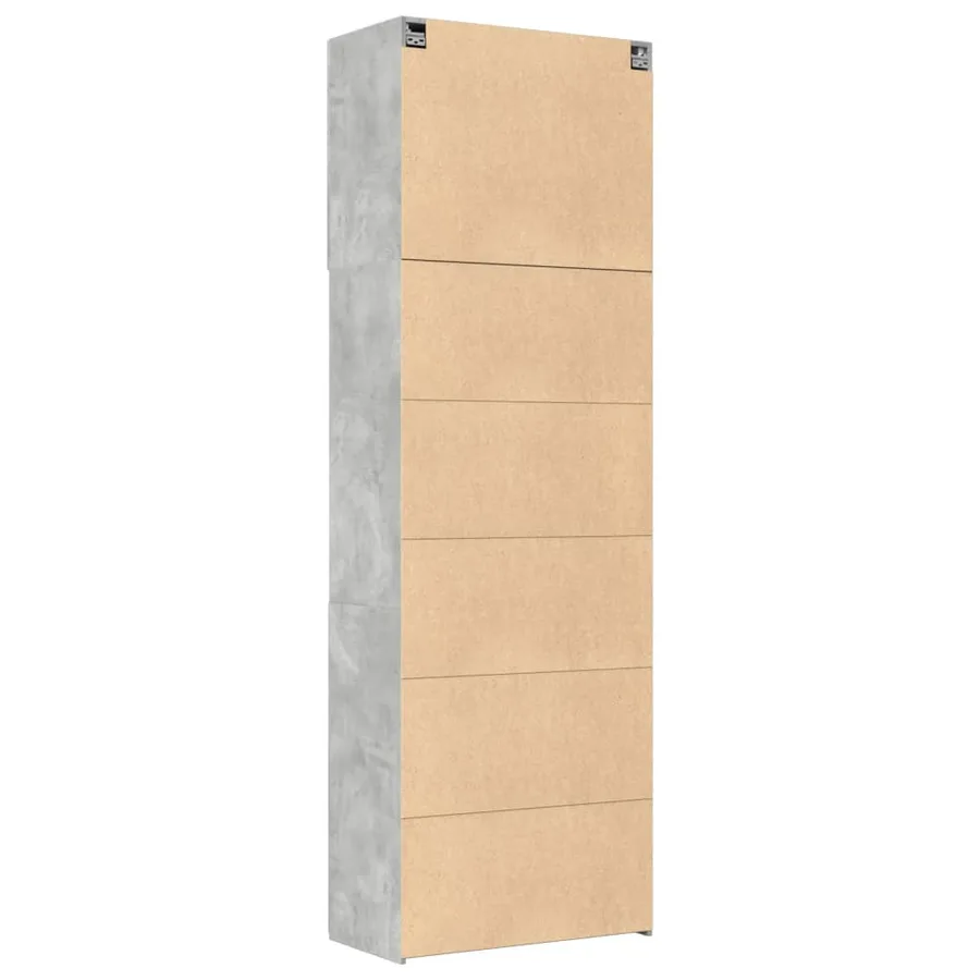 Buffet haut gris béton 80x42,5x249 cm bois d'ingénierie - 8