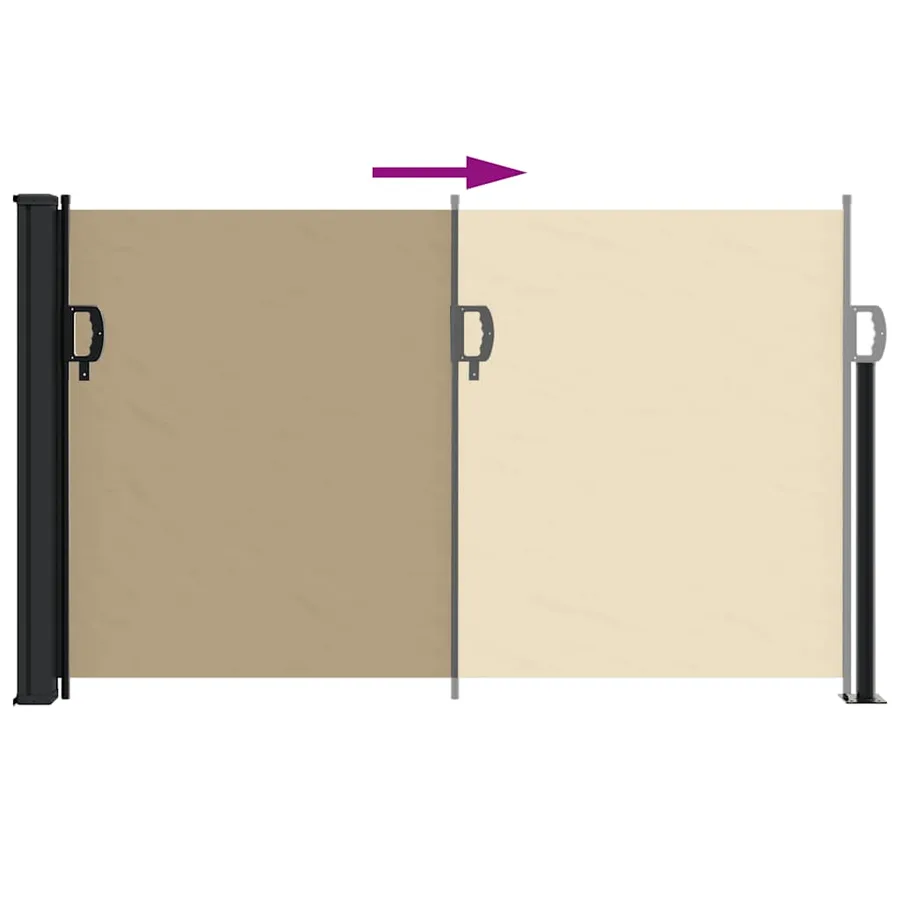 Auvent latéral rétractable beige 117x300 cm - 5