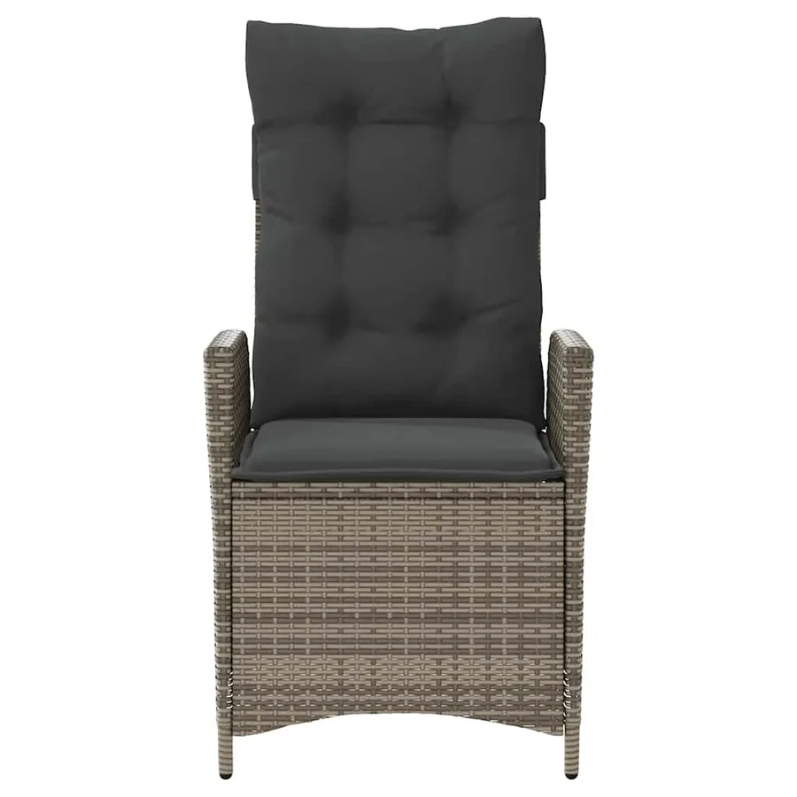 Chaise inclinable de jardin coussins mélange beige poly rotin - 40