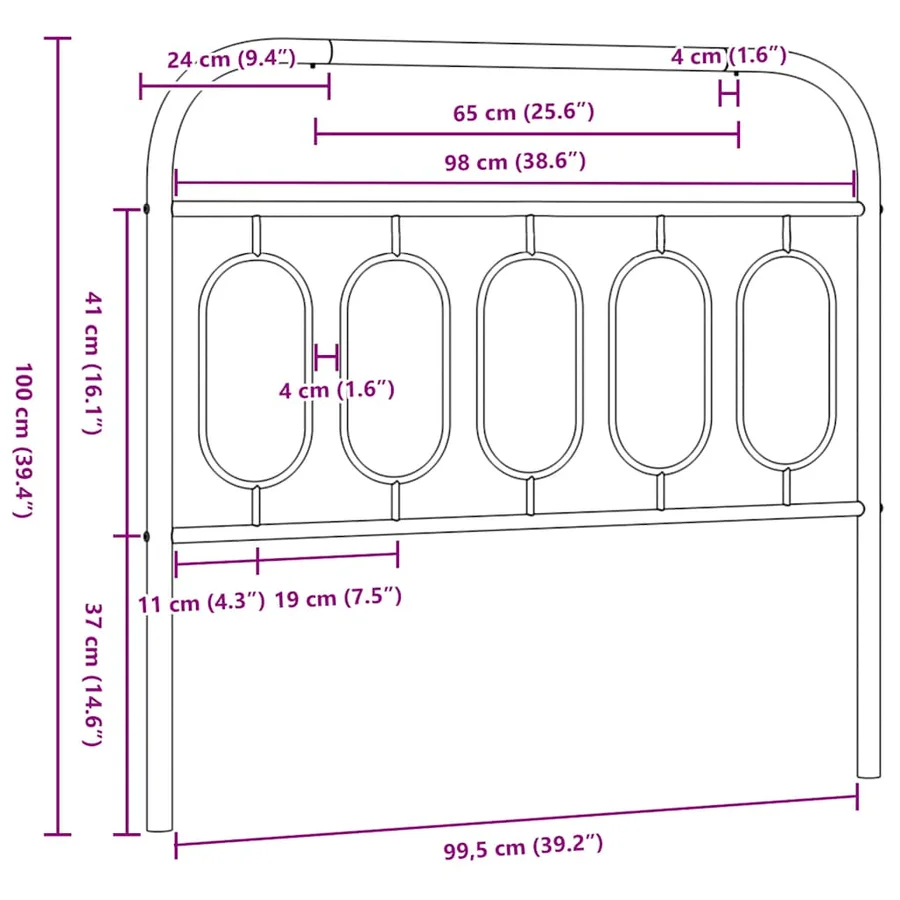 Tête de lit de remplacement métal blanc 100 cm - 6