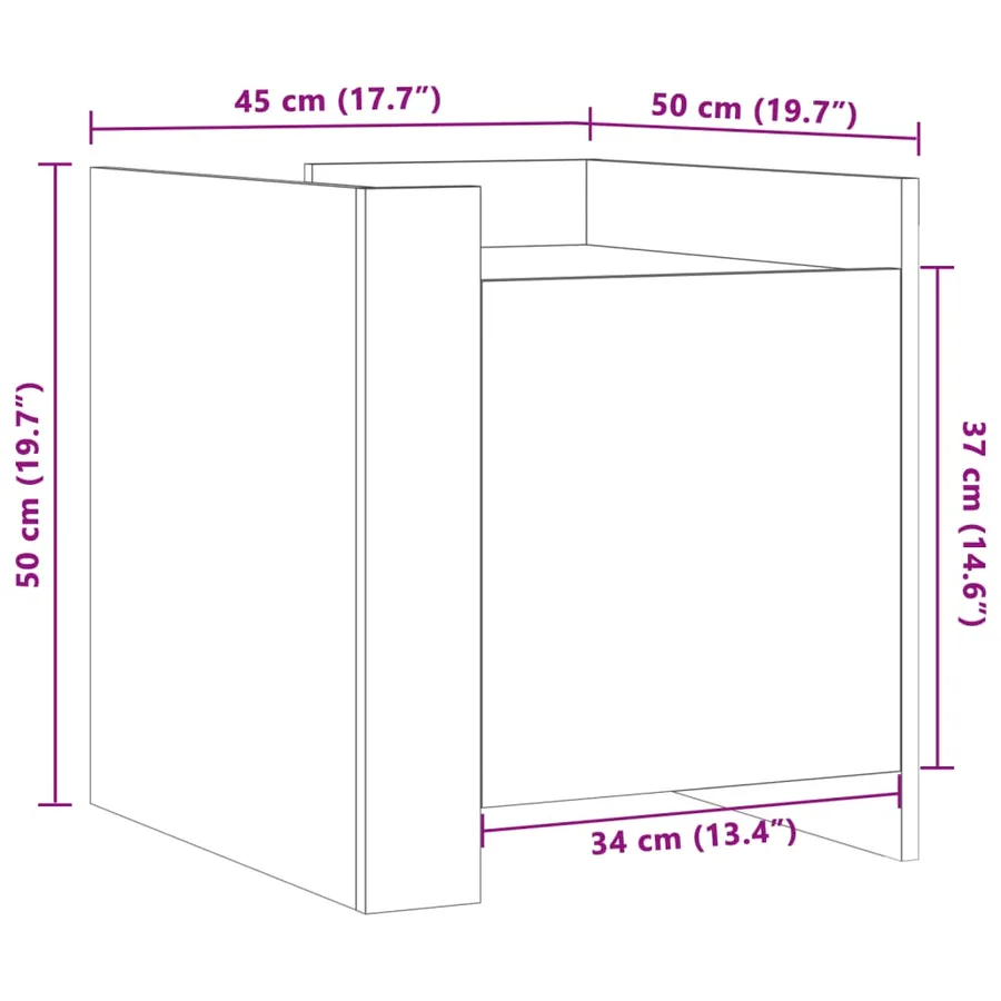 Table de chevet blanc 45x50x50 cm bois d’ingénierie - 11