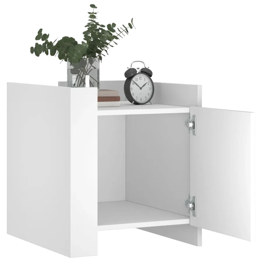 Table de chevet blanc 45x50x50 cm bois d’ingénierie - 3