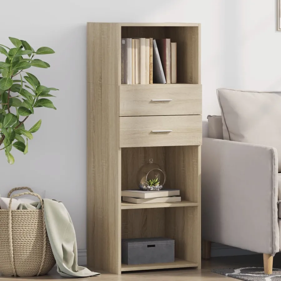 Buffet haut chêne sonoma 45x42,5x124 cm bois d'ingénierie