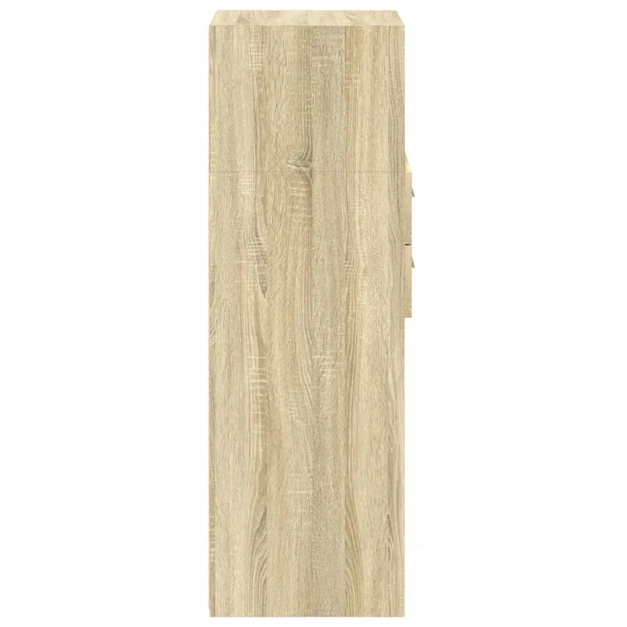 Buffet haut chêne sonoma 45x42,5x124 cm bois d'ingénierie - 5