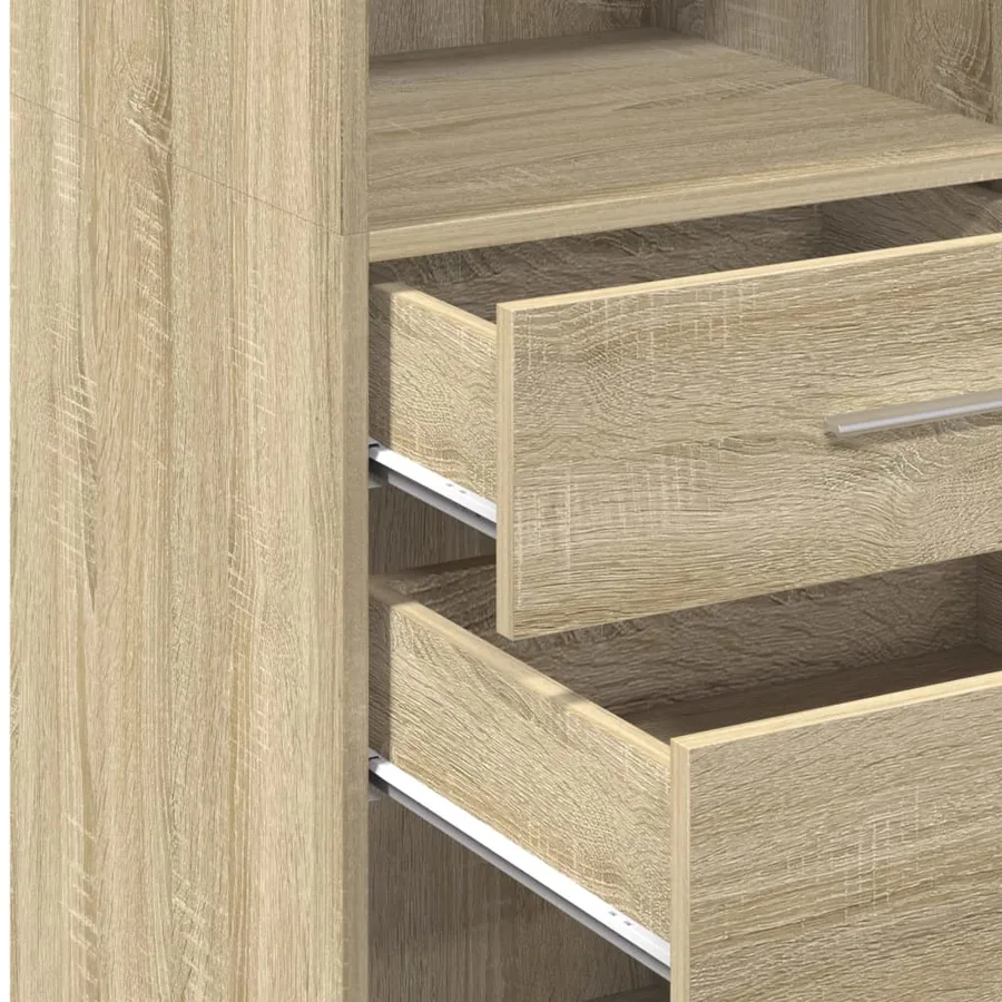 Buffet haut chêne sonoma 45x42,5x124 cm bois d'ingénierie - 8