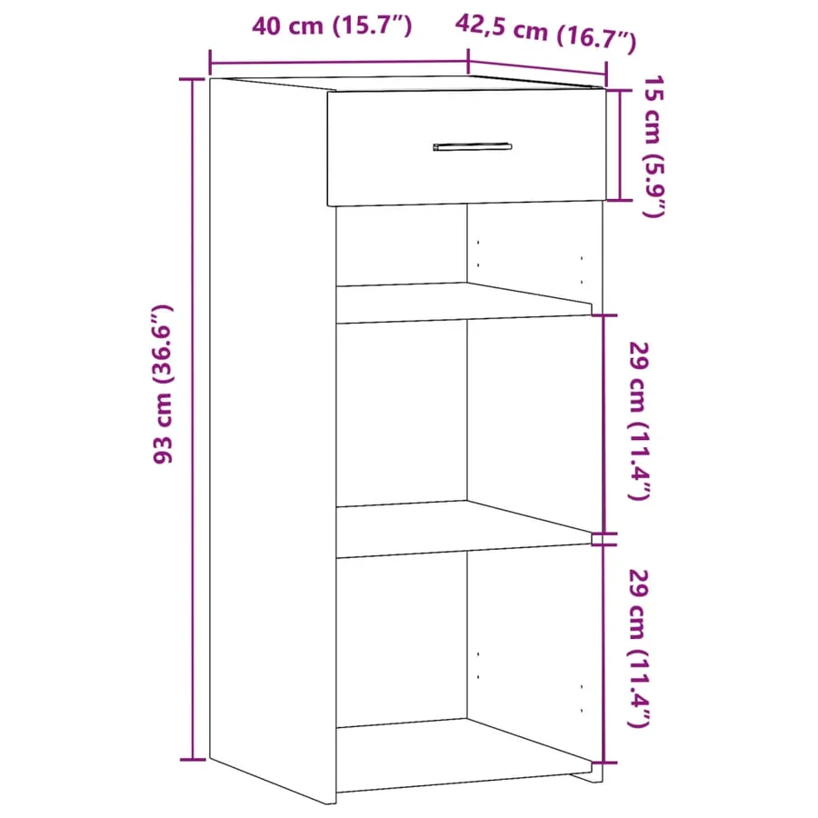 Buffet chêne sonoma 40x42,5x93 cm bois d'ingénierie - 10