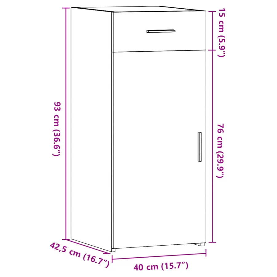 Buffet blanc 40x42,5x93 cm bois d'ingénierie - 11
