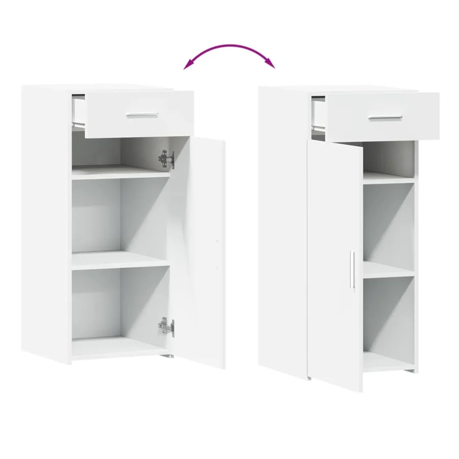 Buffet blanc 40x42,5x93 cm bois d'ingénierie - 7