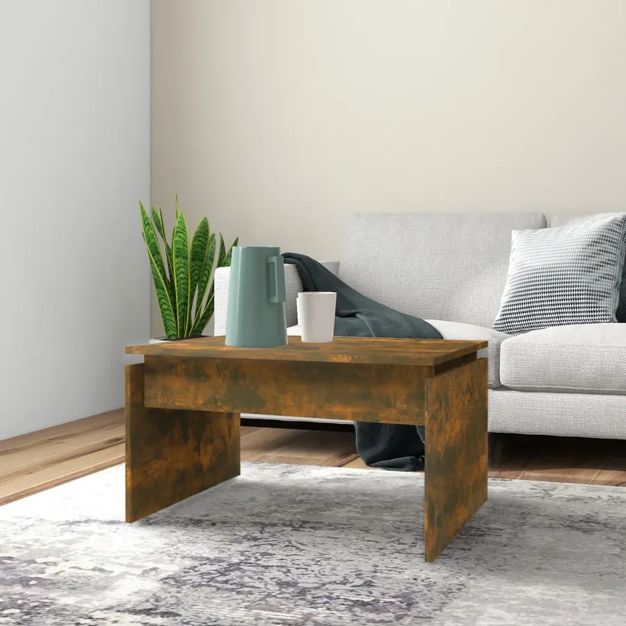 Table basse Chêne fumé 68x50x38 cm Bois d'ingénierie - 3