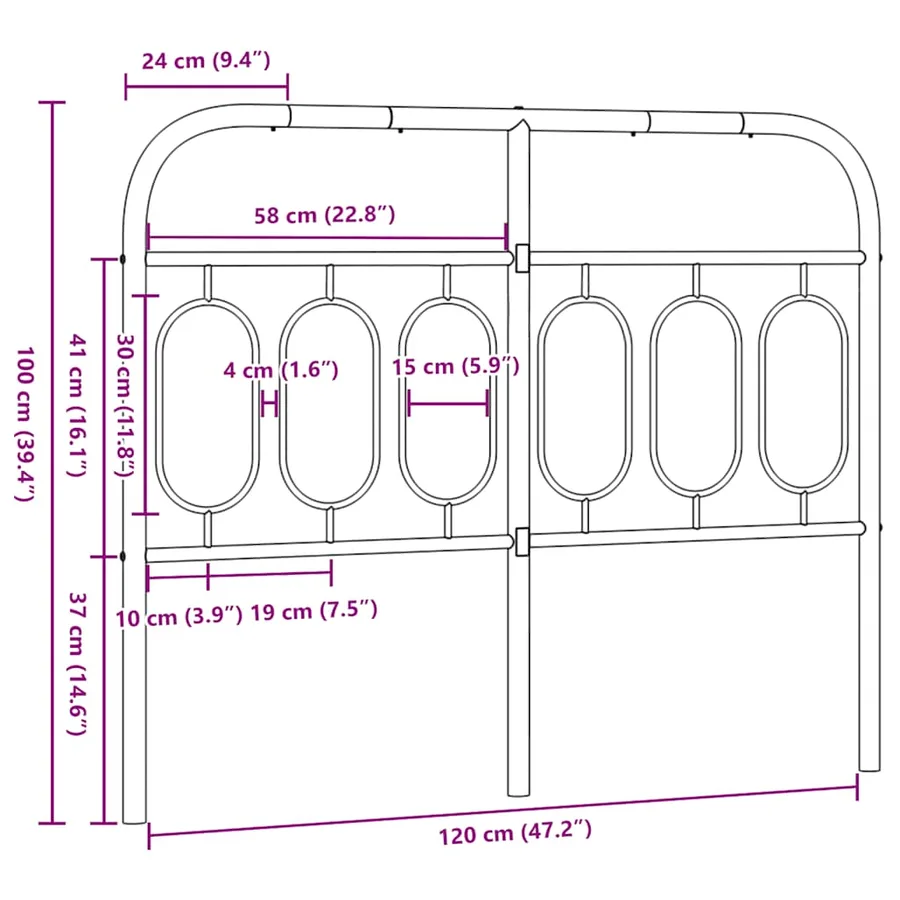 Tête de lit de remplacement métal blanc 120 cm - 6