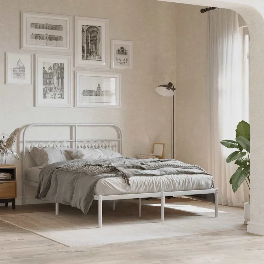 Tête de lit de remplacement métal blanc 135 cm - 3