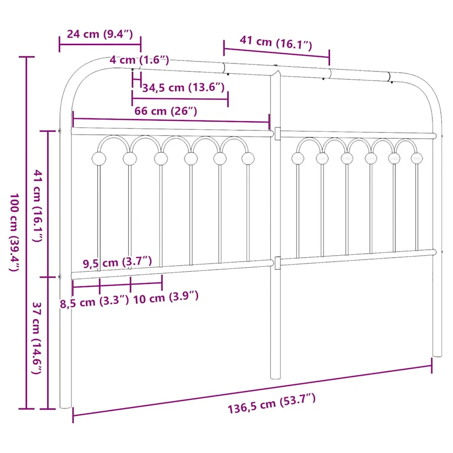 Tête de lit de remplacement métal blanc 135 cm - 6