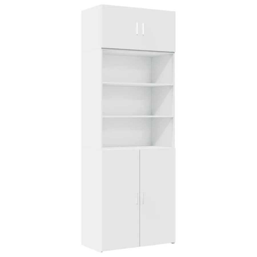 Armoire de rangement blanc 80x42,5x225 cm bois d'ingénierie - 2