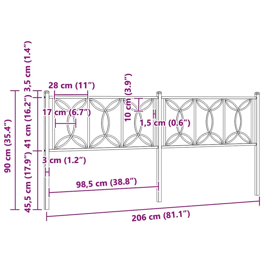 Tête de lit de remplacement métal blanc 200 cm - 6