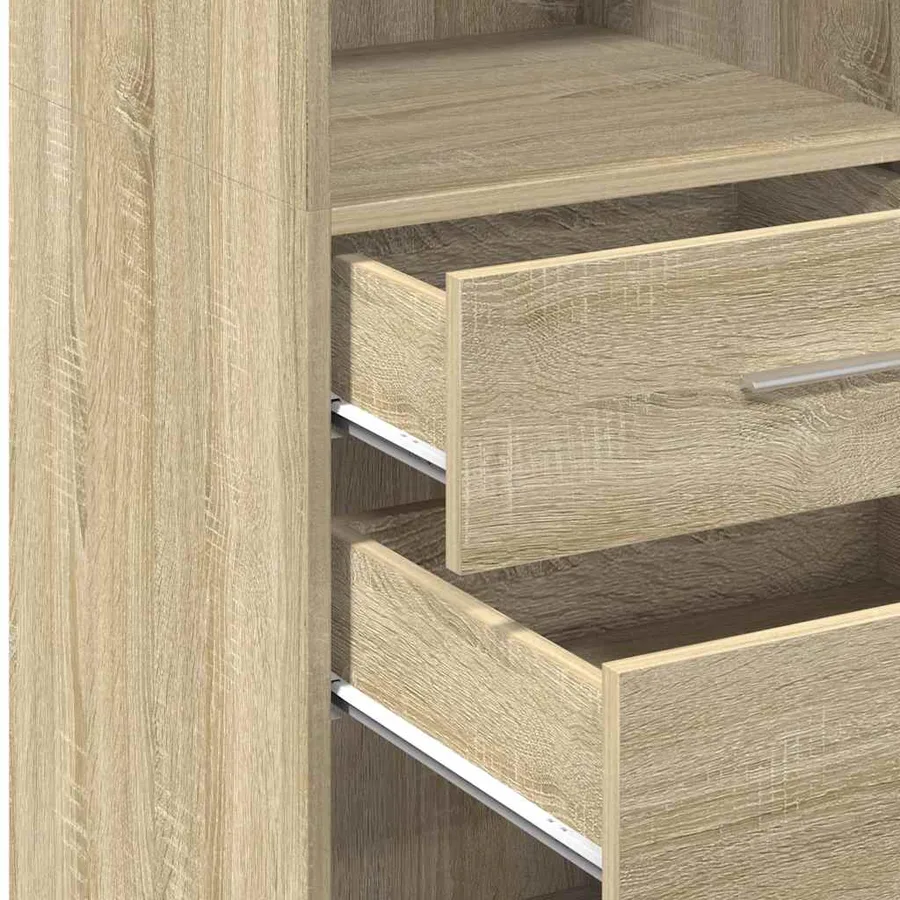 Buffet haut chêne sonoma 40x42,5x124 cm bois d'ingénierie - 8