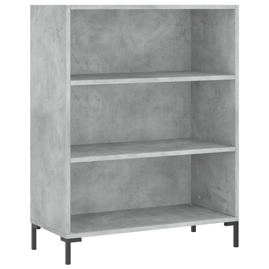Buffet gris béton 69,5x32,5x180 cm bois d'ingénierie - 4
