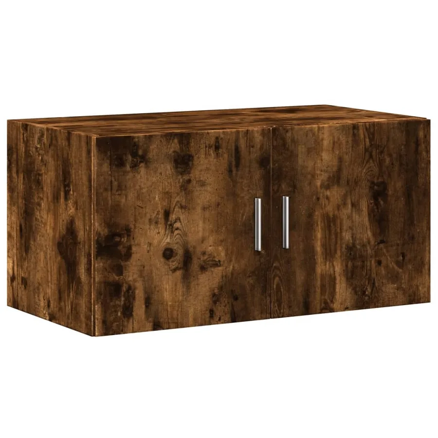 Armoire murale chêne fumé 80x42,5x40 cm bois d'ingénierie - 2