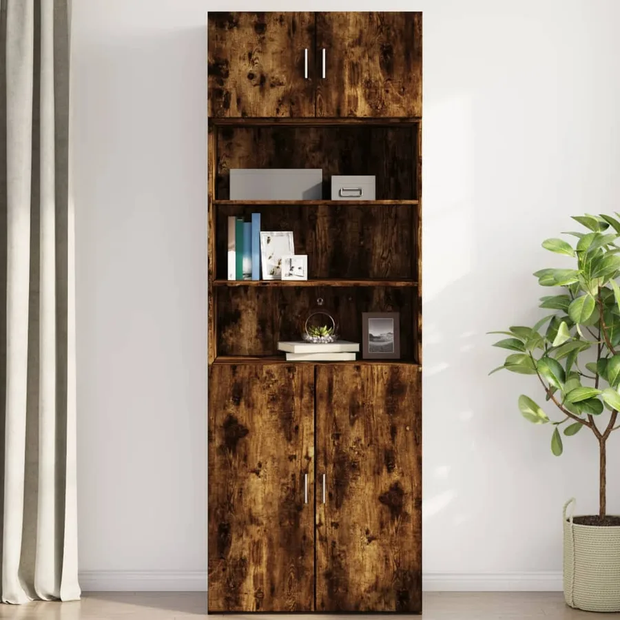 Armoire murale chêne fumé 80x42,5x40 cm bois d'ingénierie - 3